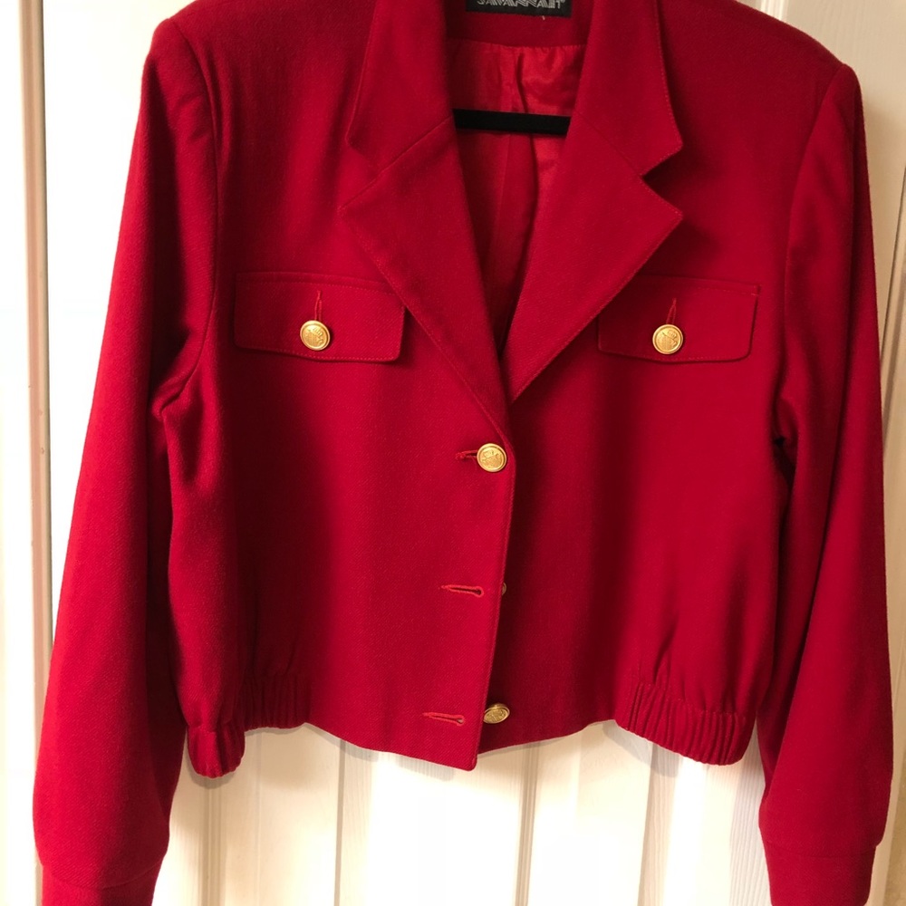 Vintage Savannah Red Cropped Wool Jacket  S/8-10?